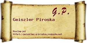 Geiszler Piroska névjegykártya